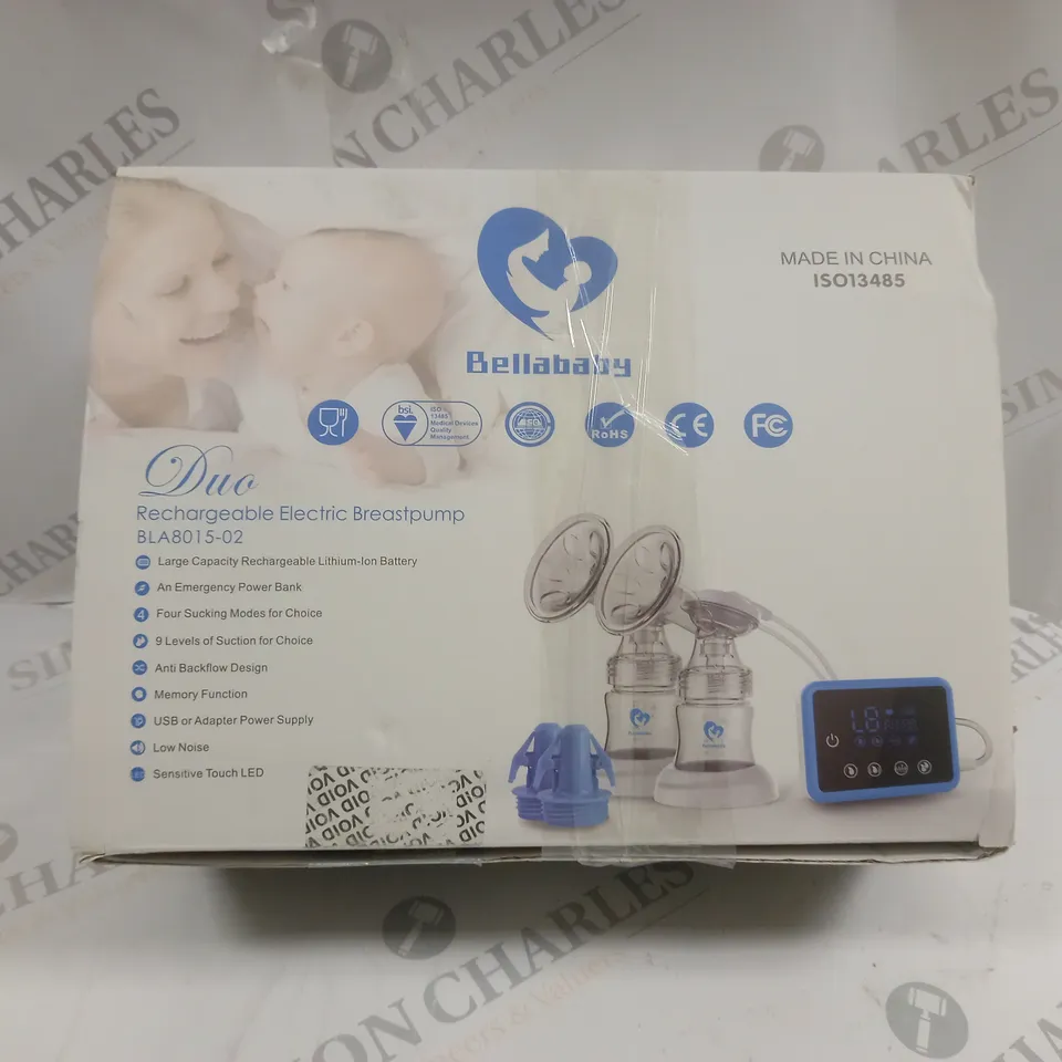 BOXED BELLABABY DUO RECHARGEABLE ELECTRIC BREASTPUMP