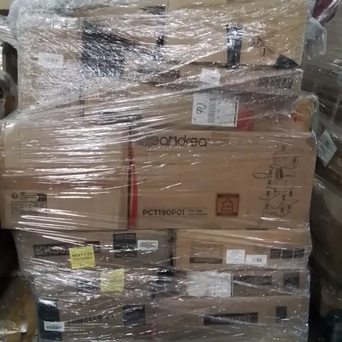 PALLET CONTAINING VARIOUS ASSORTED BOXED ITEMS TO INCLUDE: CATVTREE PLAY HOUSE, STORAGE OTTOMAN,  BOXED FURNITURE ECT.