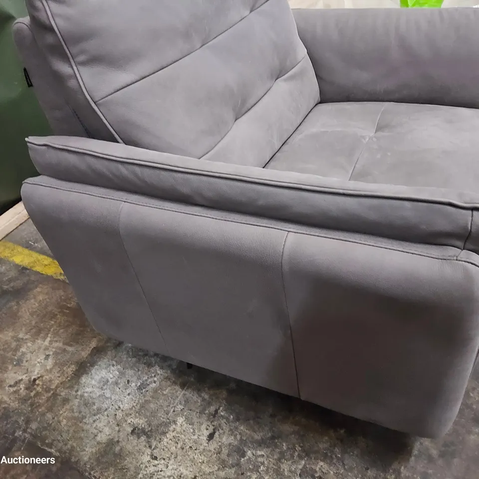 DESIGNER ITALIAN MADE BOLZANO ELECTRIC RECLINER CHAIR IN GREY LEATHER