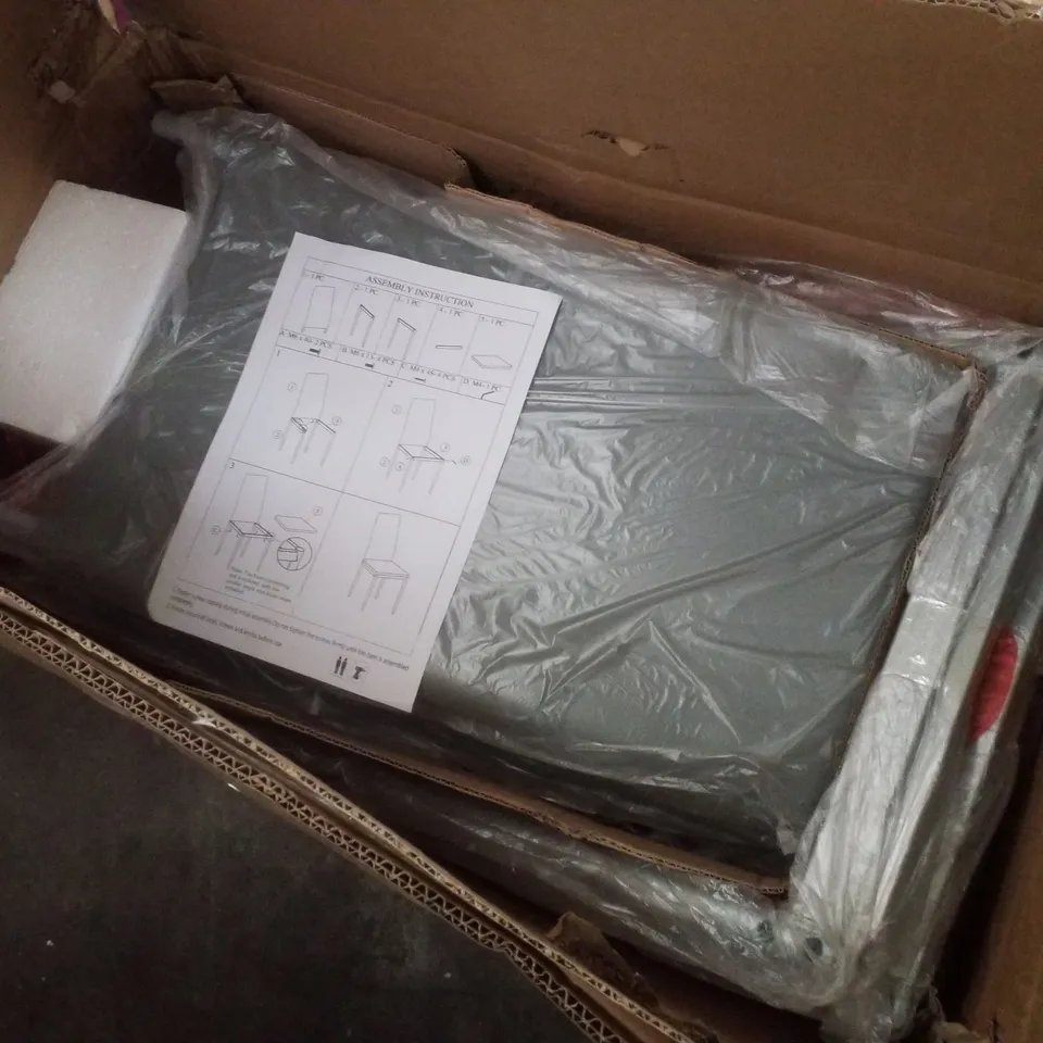 BOXED SET OF 6 GREY METAL DINING CHAIRS