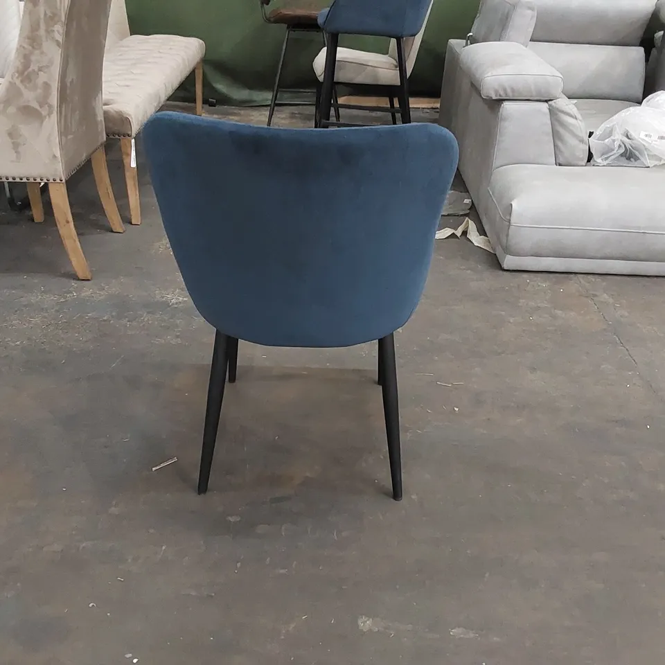 DESIGNER BLUE VELVET DINING CHAIR (1 ITEM)