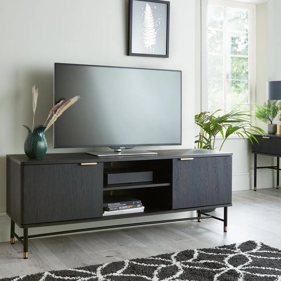 BOXED GRADE 1 COOPER WALNUT-EFFECT TV UNIT (1 BOX)