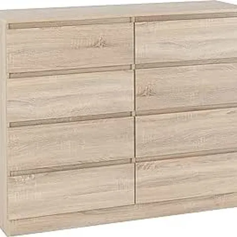 BOXED SECONIQUE MALVERN 8 DRAWER CHEST IN SONOMA OAK EFFECT (2 BOX)