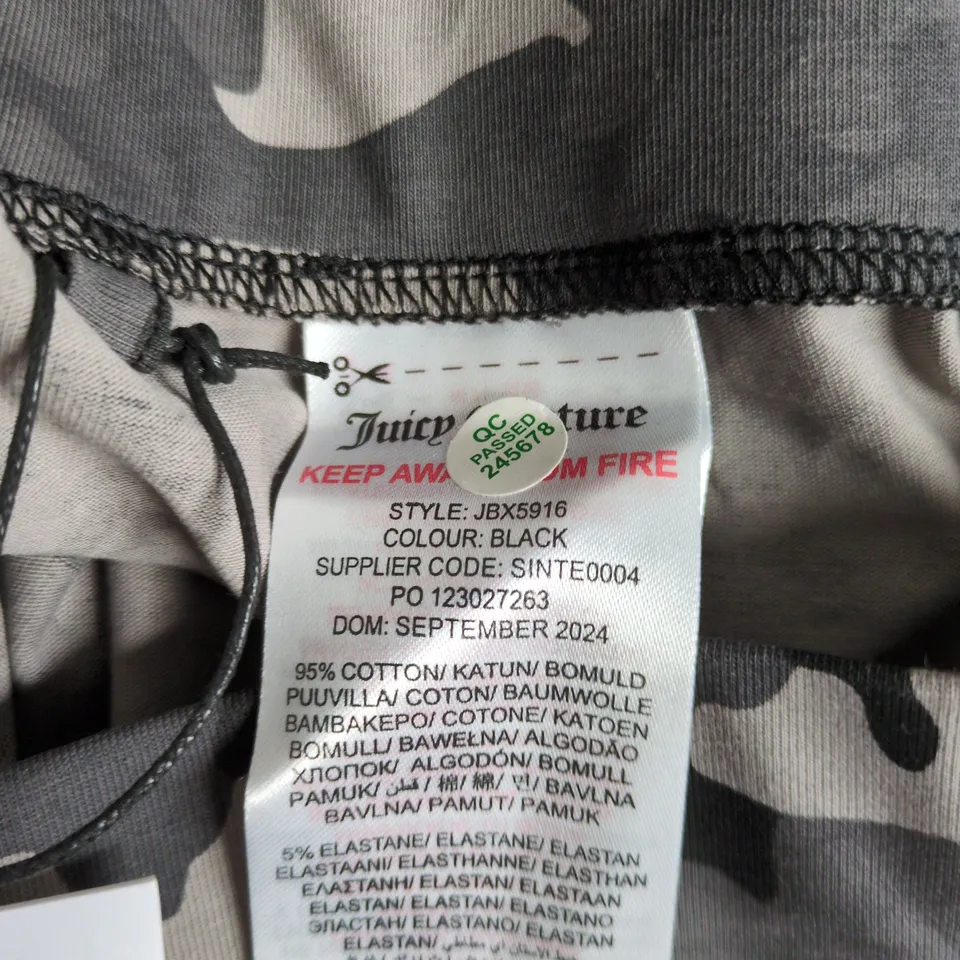 JUICY COUTURE BLACK CAMOUFLAGE PRINT JOGGERS – UK 14-15Y (NEW WITH TAGS)