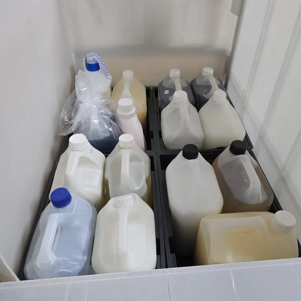 CAGE OF ASSORTED OVERSIZED LIQUIDS