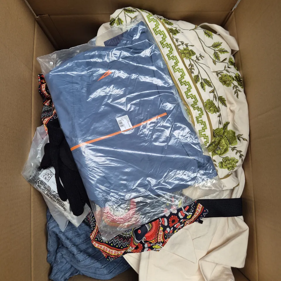 APPROXIMATELY 25 ASSORTED CLOTHING PRODUCTS IN VARIOUS STYLES & SIZES 