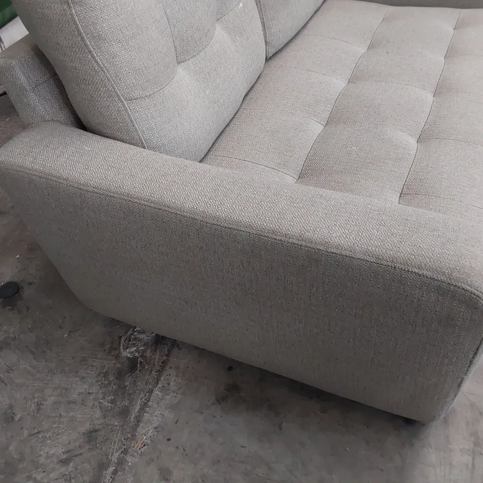 DESIGNER TWO SEATER SOFA LIGHT GREY FABRIC 