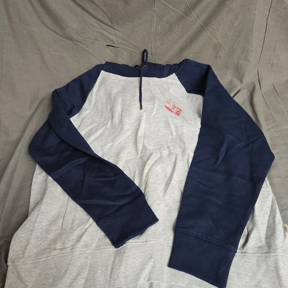 SALTROCK COLDWATER CLUB POP HOODIE IN GREY/NAVY SIZE 18