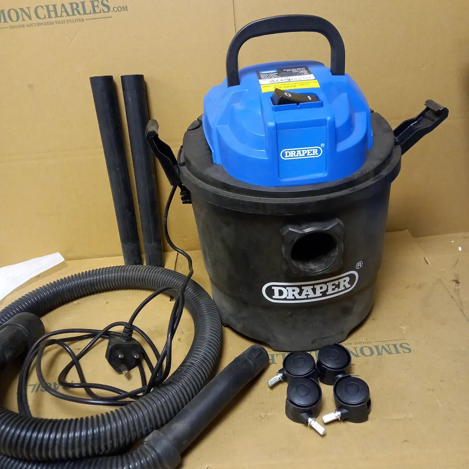 DRAPER 90107 230V 1250W 15L WET AND DRY VACUUM CLEANER