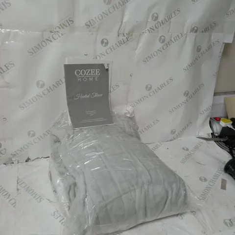 COZEE HOME HEATED BLANKET IN LIGHT GREY