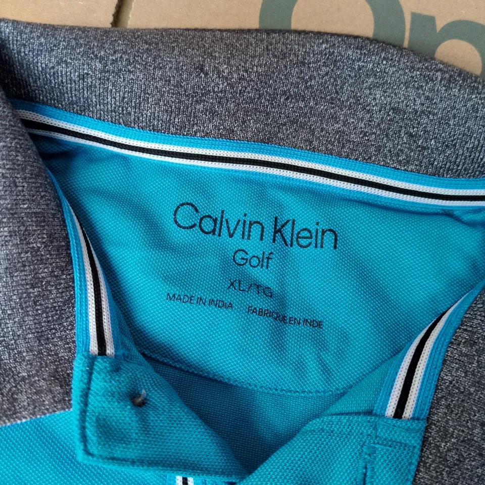 CALVIN KLEIN GOLF POLO SHIRT – TURQUOISE, XL