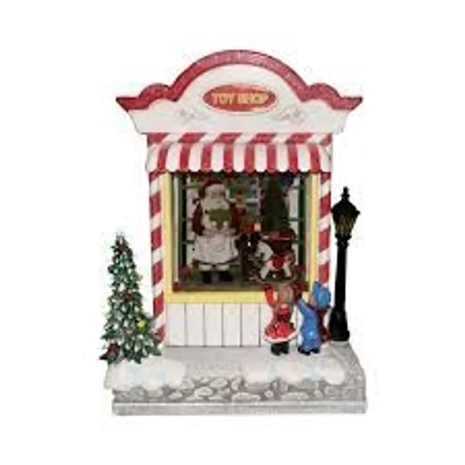 SANTA EXPRESS PRE LIT TOY SHOP WATER SPINNER