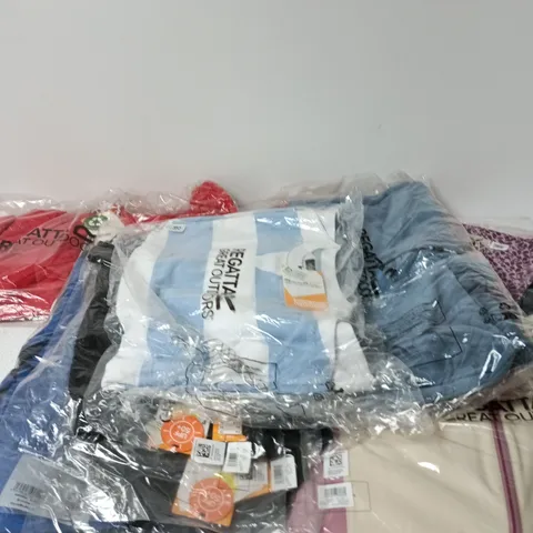 BOX OF APPROXIMATELY 14 BRAND NEW ASSORTED REGATTA CLOTHING ITEMS IN VARIOUS STYLES , COLOURS AND SIZES INCLUDING RADDICK COAT AND BAYLETTA COAT