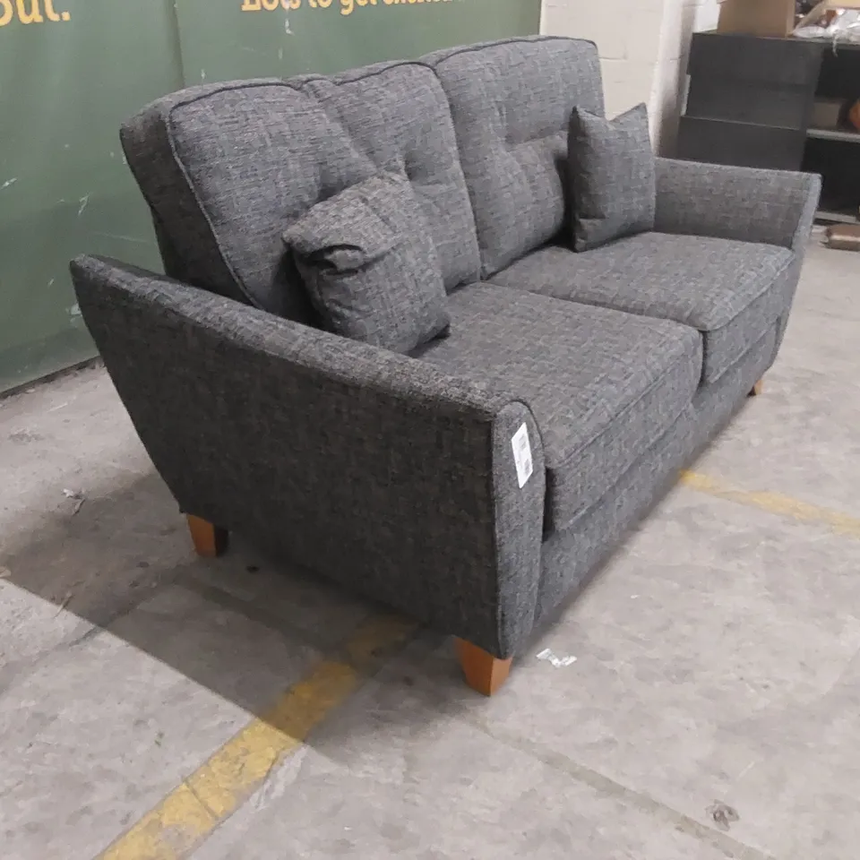 HALSTOW 2 SEATER HIGH BACK FABRIC SOFA - LISBON CHARCOAL