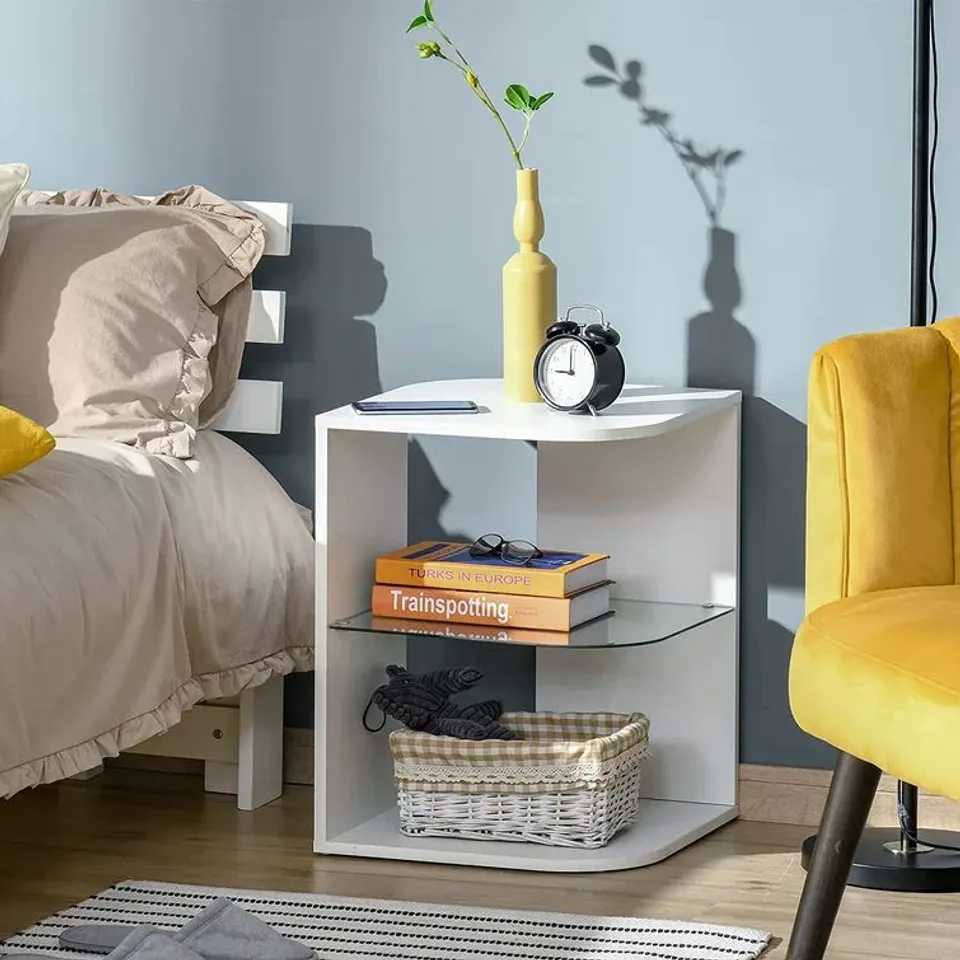 Boxed lindholm manufactured wooden bedside table