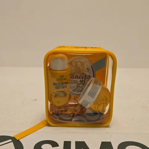 SOL DE JANEIRO BODY WASH – TRAVEL KIT IN YELLOW CASE 