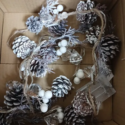 WHITE WASH CONES PRE-LIT DECORATION