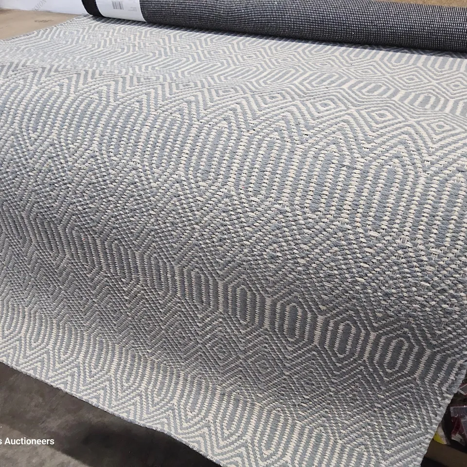 LISETTE FLATWEAVE WOOL/COTTON DUCK EGG BLUE RUG 120 × 170