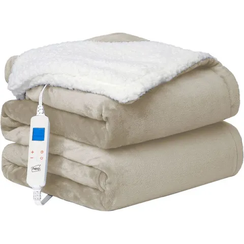 BOXED NEO 160W HEATHER THROW BLANKET - BEIGE // SIZE: 160 X 130CM