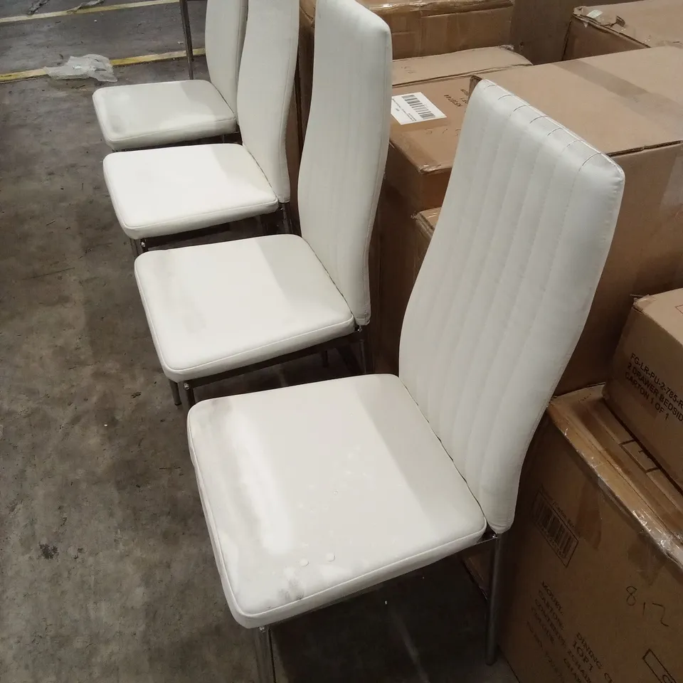 SET OF 4 QUALITY DESIGNER FAUX LEATHER DINING CHAIRS 