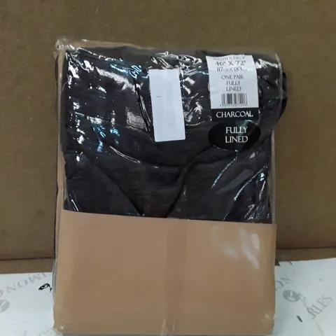 BRAND NEW CHENILLE PLAIN PENCIL PLEAT CURTAINS - 117CM X 183CM (CHARCOAL)