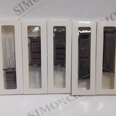 5 X BOXED FALIOGO REPLACEMENT STAINLESS STEEL SPORTS WATCH STRAPS IN DARK GREY