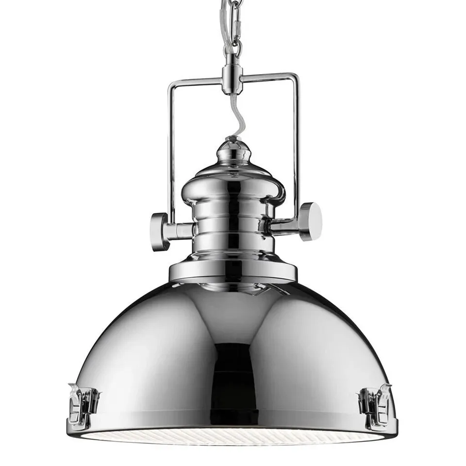 SEARCHLIGHT 1 LIGHT CEILING PENDANT LIGHT STUDIO, CHROME