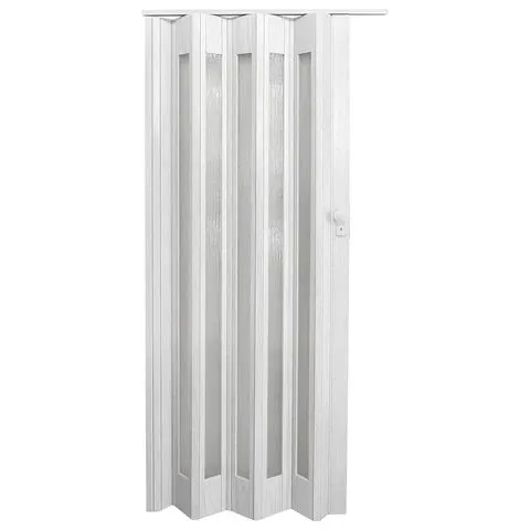 BOXED DARPHE LIVING AND HOME ACCORDION WHITE PVC AND ACRYLIC FOLDING DOOR 87 x 203cm (1 BOX)