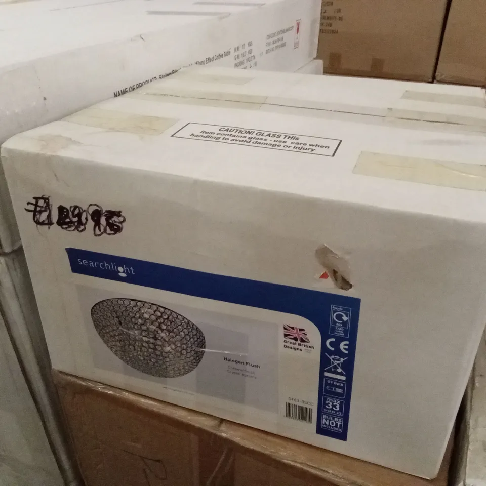 BOXED SEARCHLIGHT HALOGEN FLUSH MOUNT LIGHT