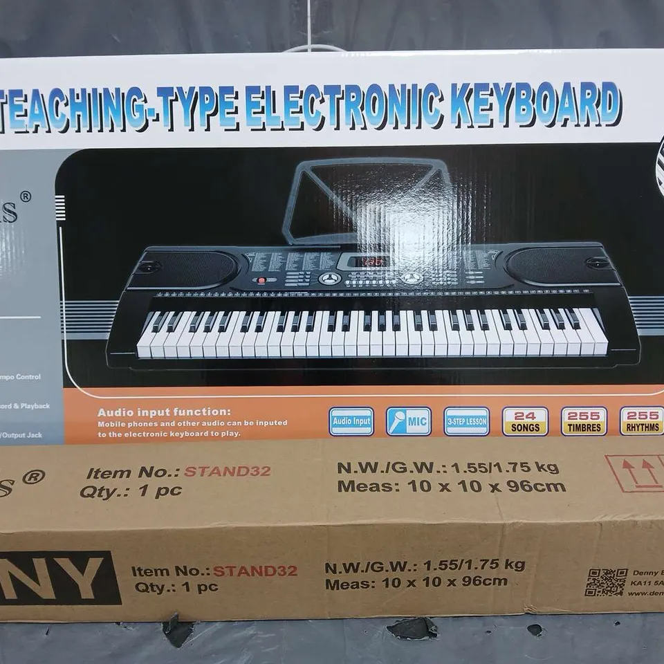 BOXED CRYSTALS 61 KEY ELECTRONIC KEYBOARD WITH STAND - COLLECTION ONLY