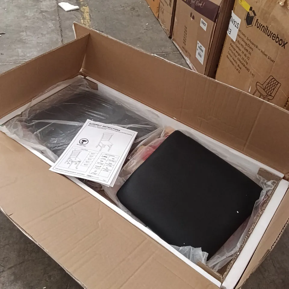 BOXED HANOVER DINING CHAIRS (SET OF 2) - BLACK/LIGHT OAK (1 BOX)