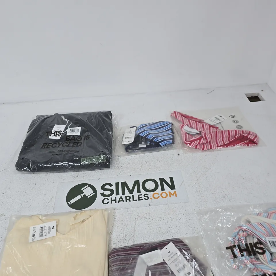 BOX OF APPROXIMATELY 30 ASSORTED COTTON ON CLOTHING ITEMS INCLUDING A ROMEE MAXI DRESS, FULL BIKINI BOTTOMS AND A GARAGE JACKET 