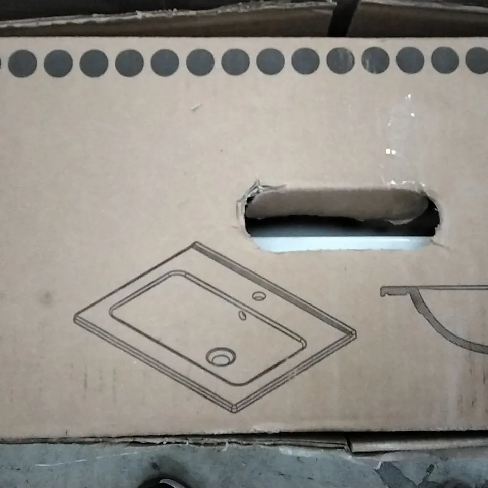 BOXED ARUNA CERAMIC BASIN 60CM WHITE