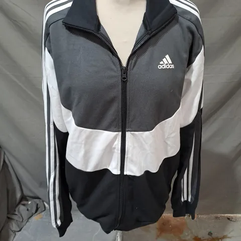 ADIDAS ZIP UP JSTRIPE ACKET IN BLACK/WHITE/GREY SIZE M