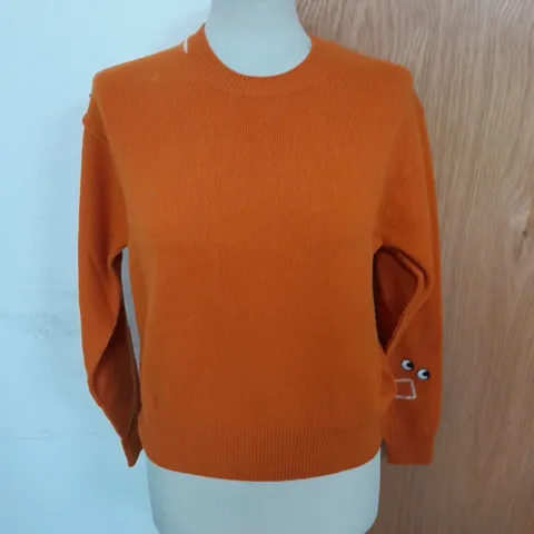 ANYA HINDMARCH EMBROIDERED SWEATER IN ORANGE SIZE XS
