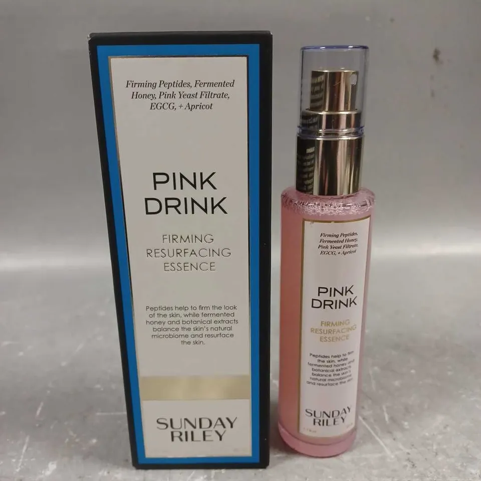 BOXED SUNDAY RILEY PINK DRINK FIRMING RESURFACING ESSENCE 50ML