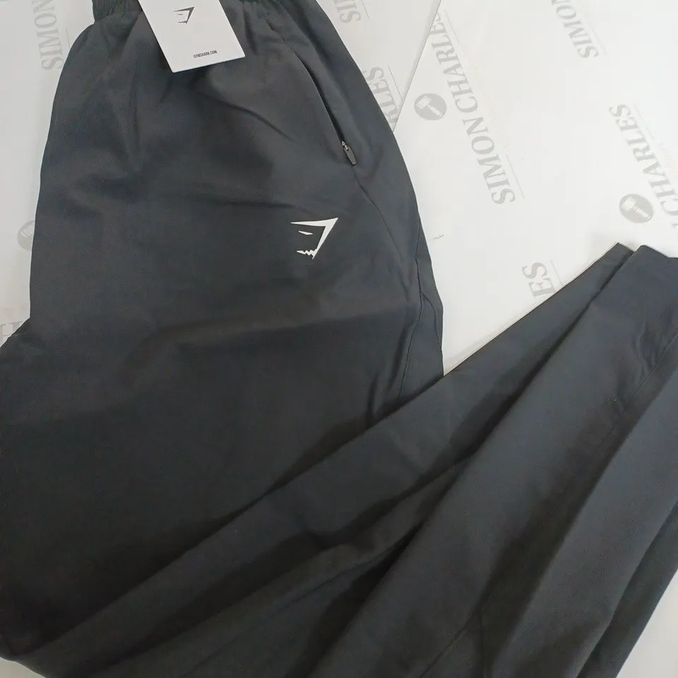 GYMSHARK TRACKSUIT PANTS IN BLACK - MAXIMISE SIZE SMALL 