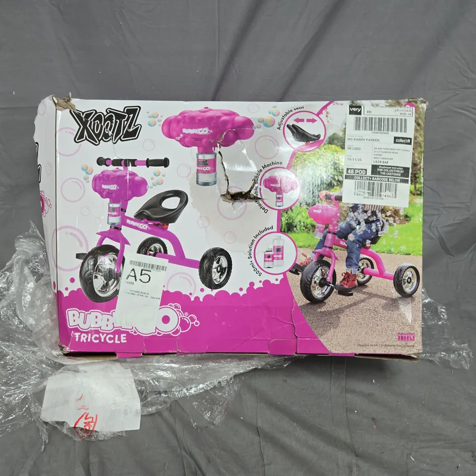BOXED XOOTZ BUBBLE GO TRIKE - PINK KIDS TRICYCLE 