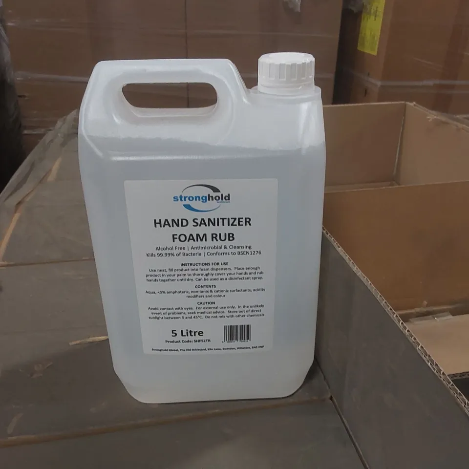 PALLET CONTAINING APPROXIMATELY 70x 5L STRONGHOLD HAND SANITIZER FOAM RUB