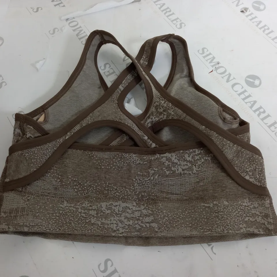 GYMSHARK TEXTURED BROWN SPORTS BRA - M