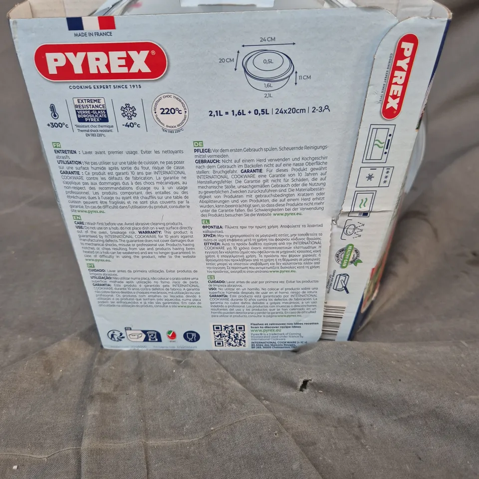 PYREX 4 IN 1 MULTI USAGES OVEN DISH WITH GLASS LID (2.1L / 1.6L / 0.5L)