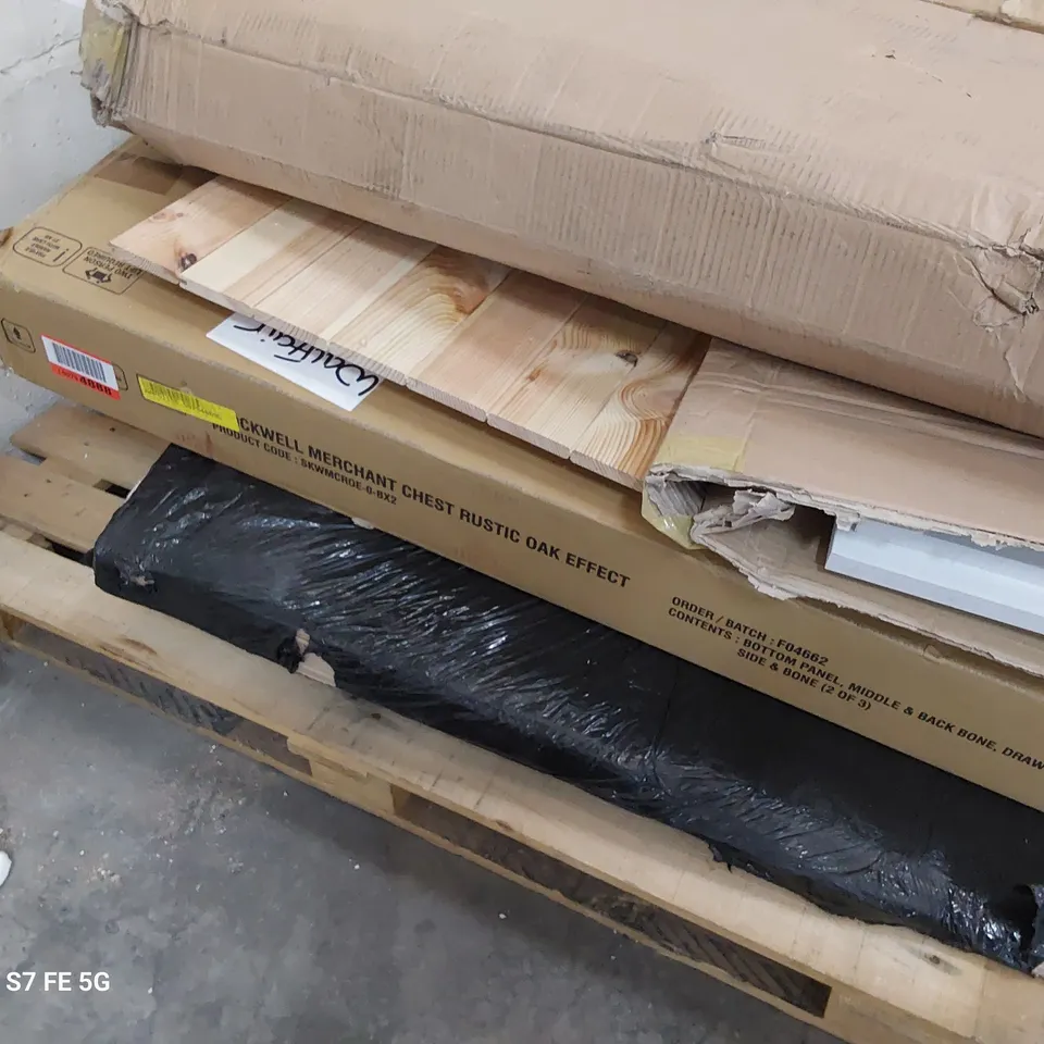 PALLET OF ASSORTED BOXED FURNITURE PARTS 