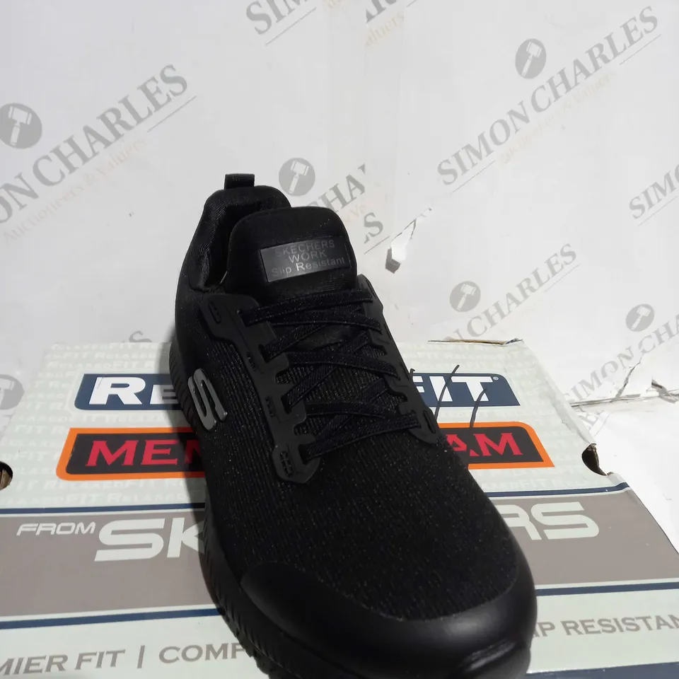 SKETCHERS SQUAD WORK SLIP RESISTANT TRAINERS BLACK SIZE 5.5