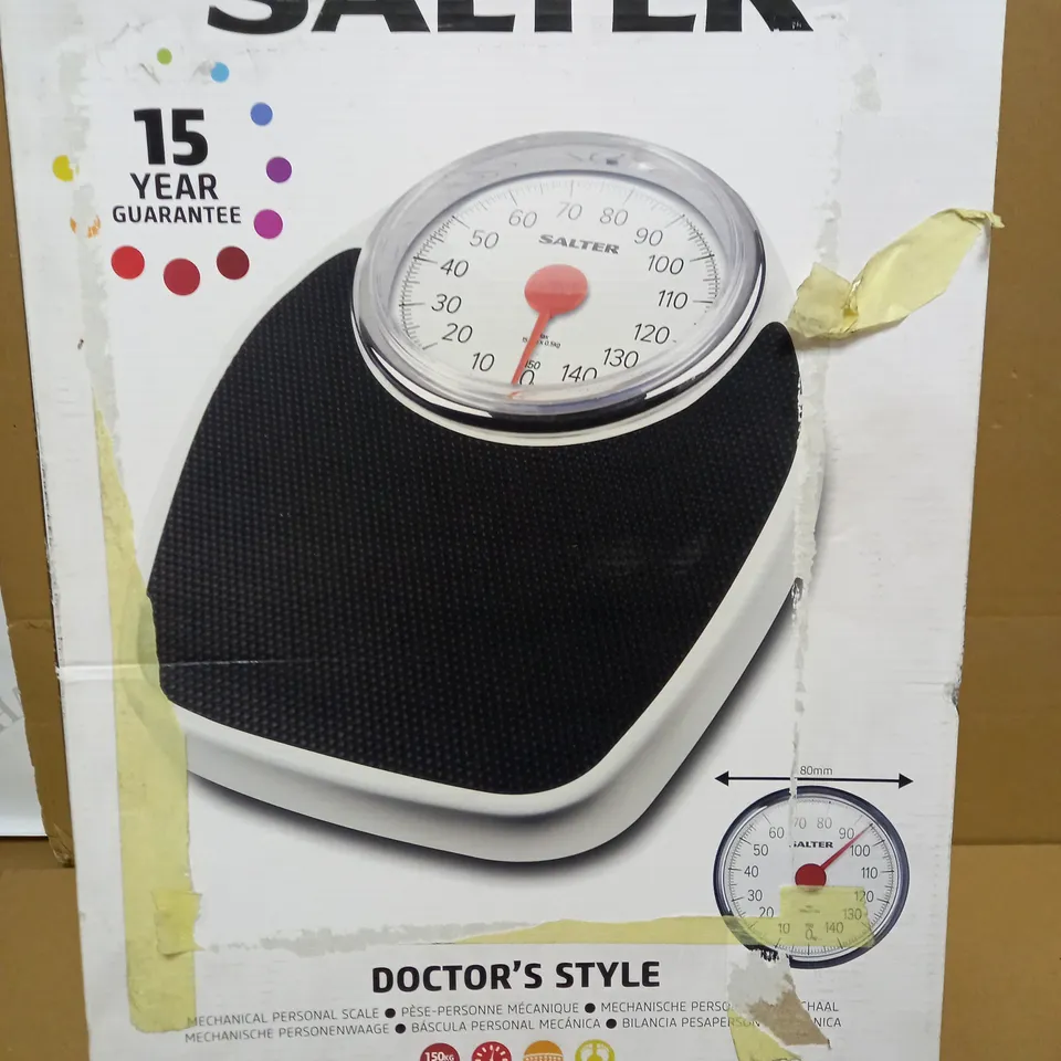 BOXED SALTER DOCTORS STYLE MECHANICAL PERSONAL SCALE 