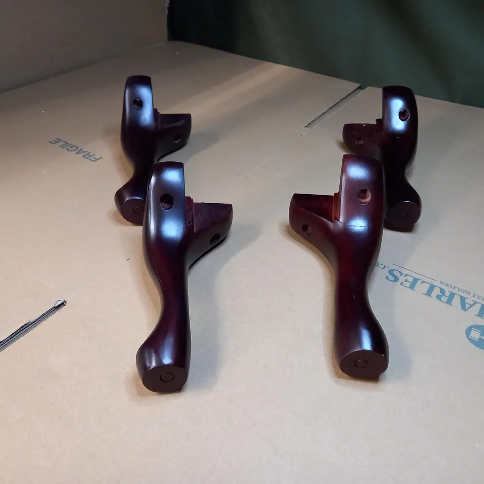 SET OF APPROX 4 DARK WOOD COFFEE TABLE LEGS