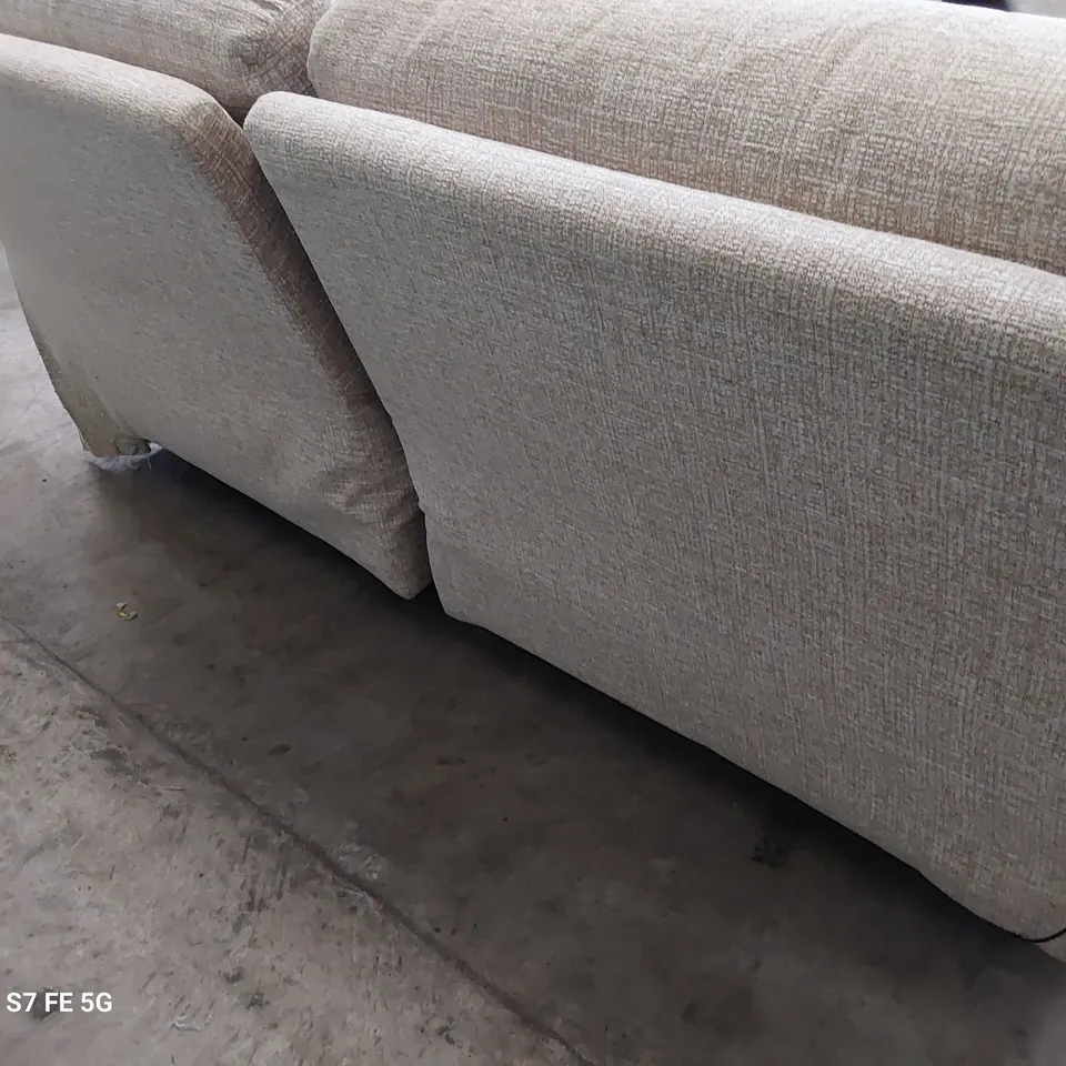 QUALITY BRITISH DESIGNER G PLAN STRATFORD POWER RECLINING THREE SEATER SOFA LOOM CLAY FABRIC 