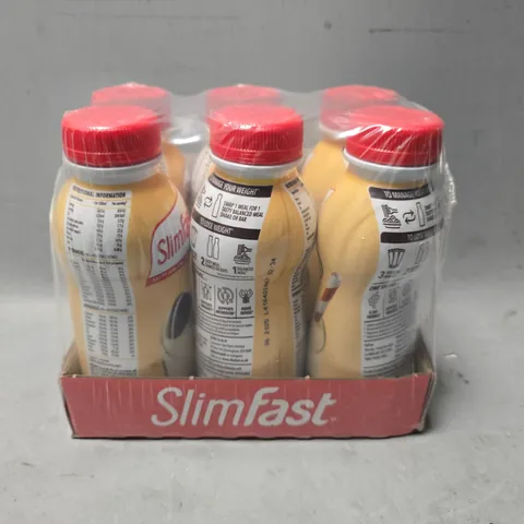 TOTE OF APPROXIMATELY 3 SLIMFAST MILKSHAKE COOKIES 325ML X 6 