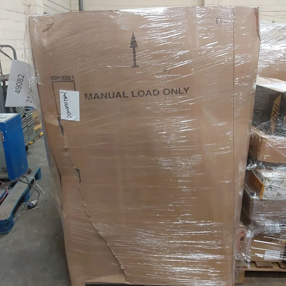 PALLET OF ASSORTED HOUSEHOLD ITEMS AND CONSUMER PRODUCTS TO INCLUDE; SEVERAL FOLDING GAZEBOS WITH SIDEWALLS, CAMPING CHAIRS, BOXED FURNITURE ETC 
