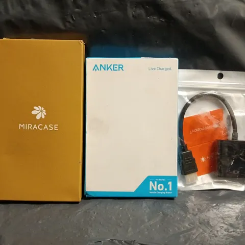 BOX OF APPROXIMATELY 20 ASSORTED HOUSEHOLD ITEMS TO INCLUDE ANKER POWERCORE, PHONE CASE, ETC