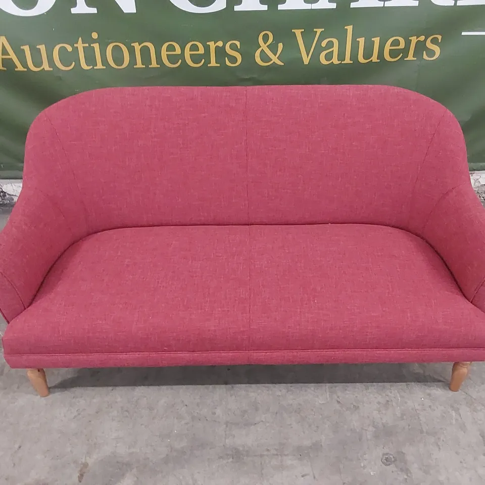 QUALITY DESIGNER 3 SEATER FABRIC SOFA - RED